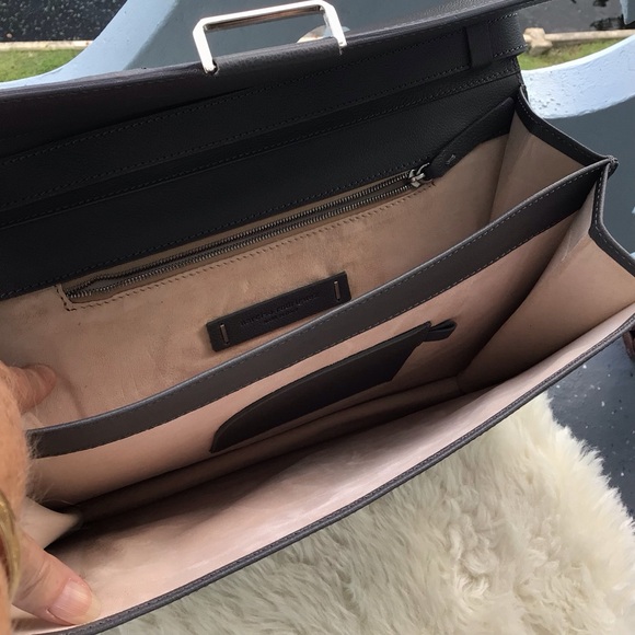 Narciso Rodriguez Leather Messenger with Shoulder Strap - Shows Damage - Picture 13 of 16